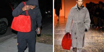 Fashion Bomb Mens: A$AP Rocky Stepped Out Wearing a New Bottega Winter ’24 Large Intrecciato Andiamo Bag