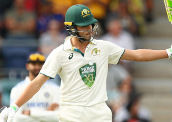 Test hopeful Sam Konstas scores century against India, ramp shot video