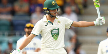 Test hopeful Sam Konstas scores century against India, ramp shot video