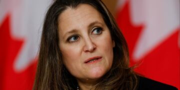 Canada’s finance minister Chrystia Freeland resigns in blow to Justin Trudeau