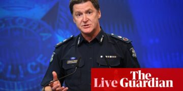 Australia news live: Victoria police commissioner says ‘alarming number’ of officers investigated over sexual violence allegations | Australia news