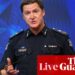 Australia news live: Victoria police commissioner says ‘alarming number’ of officers investigated over sexual violence allegations | Australia news