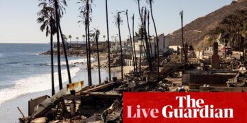 LA fires live: risk of ‘rapid fire spread’ as near hurricane-force winds forecast in some areas | California wildfires