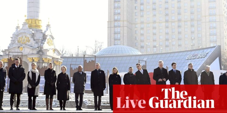 World leaders reiterate support on third anniversary of war as Zelenskyy hails ‘absolute heroism of Ukrainians’ – live | Ukraine