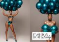 Fashion Bomb Birthday: Kelly Rowland Posed for Her 44th Birthday Shoot in a Blue Metallic Custom Pajtim Raci X Psychward Vision Studio Bathing Suit