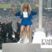 Serena Williams Crip Walks on Stage at the Super Bowl LIX in a Cobalt Blue Nike Crop Jacket and Mini Tennis Skirt