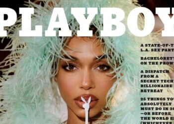 Lori Harvey Poses for the Cover of Playboy Magazine in a Mint Green Feather Coat and Silver Embellished Bikini + More!