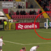 Goalkeeper pushes ball boy to the ground during match; Cliftonville v Carrick Rangers; Northern Ireland Football League