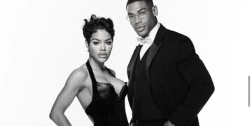 Fashion Bomb Couple: Teyana Taylor Attended the 2025 Oscars with Aaron Pierre in a Black Ludovic de Saint Sernin Dress