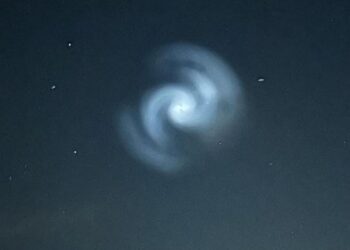 Glowing spiral appears in night sky – as Met Office reveals likely cause | Science, Climate & Tech News