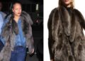 Rihanna’s Giorgio Baldi Dior Hooded Denim Jacket, Agolde Dame Jeans, and Bottega Veneta Tails Scarf