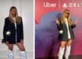 Ciara Attended an Uber X Delta Event in a Black Alexander Wang Blazer with White Brandon Blackwood Boots