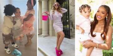 Fashion Bomb Easter Looks 2025: Kim Kardashian in a White $13,300 Miu Miu Dress, KeKe Palmer in a Blush $3,390 Balmain Dress, and Mariah Carey in a Pink Embellished Chanel Set