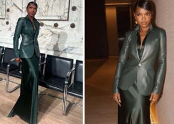 Ryan Destiny Wore a Forest Green Ralph Lauren Monochromatic Look to the Brand’s Latest Runway Show