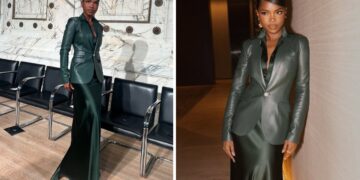 Ryan Destiny Wore a Forest Green Ralph Lauren Monochromatic Look to the Brand’s Latest Runway Show