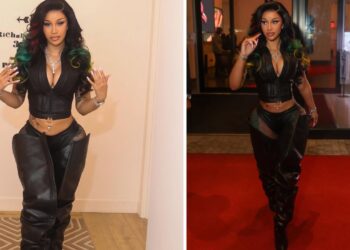 You Ask, We Answer! Cardi B Attended the Vybez Kartel Concert in a Black Leather Jagne Set with Custom Y/Project Boots