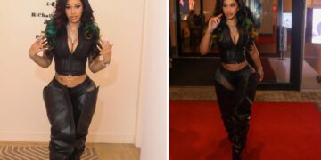 You Ask, We Answer! Cardi B Attended the Vybez Kartel Concert in a Black Leather Jagne Set with Custom Y/Project Boots