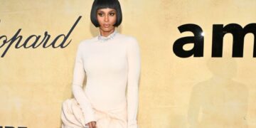 Ciara Slays in a Cream Stephane Rolland Gown at the amfAR Cannes Gala