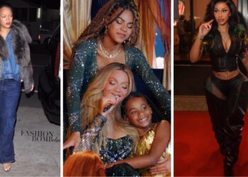 Fashion Bomb Daily Top 5 Celebrity Looks of April: Rihanna in a Blue Denim Jacket, Beyonce and Kids Perform in Embellished Burberry Looks, Cardi B in a Black Jagne Set + More!