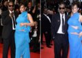 Rihanna Stunned in a Turquoise Alaia Cut-out Gown with Beau A$AP Rocky in a Black YSL Suit at the ‘Highest 2 Lowest’ Premiere in Cannes