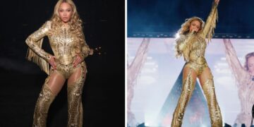 You ask, we answer! Beyonce Wore a Gold Custom Lindsey James Look on the Cowboy Carter Tour