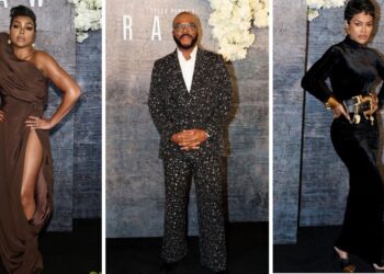 On the Scene at the Straws Premiere: Taraji P. Henson Stuns in a Brown Stephanie Rolland Gown, Tyler Perry in a Black Tweed Amiri Suit, Teyana Taylor in a Black Schiaparelli Dress & More!