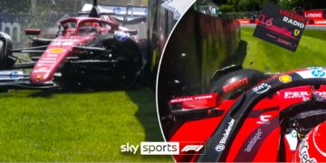 Leclerc brings out red flag with BIG smack into wall in practice!