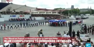 The 'Bleuet de France' play a newly composed song to remember veterans