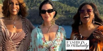 Oprah, Kris Jenner and Gayle King Pose On a Yacht in Printed Skims X Roberto Cavalli Kaftans