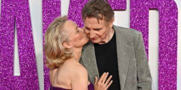 Pamela Anderson Kissed Liam Neeson at Naked Gun UK Premiere