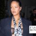 Rihanna Grabbed Dinner at Giorgio Baldi in a Black Oversized ERL Suit, with a Polka Dot Tie and a Black Savage X Fenty Sheer Bralette