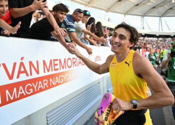 Duplantis soars to 6.29m in Budapest, breaks pole vault world record for 13th time