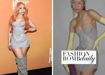 Ice Spice Posed in a Grey Fanci Club SS26 Dress to the Highest 2 Lowest Premiere in NY