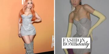 Ice Spice Posed in a Grey Fanci Club SS26 Dress to the Highest 2 Lowest Premiere in NY