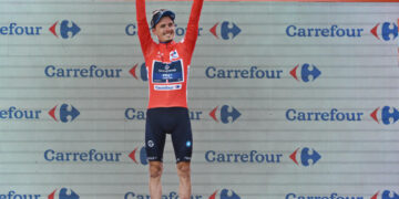 French cyclist David Gaudu claims Vuelta leader's red jersey