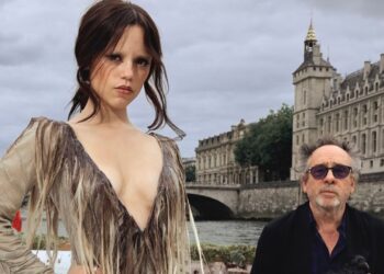 Jenna Ortega Promotes “Wednesday” Season 2 in a Grey Elena Velez YR006: Leech LK29 Dress