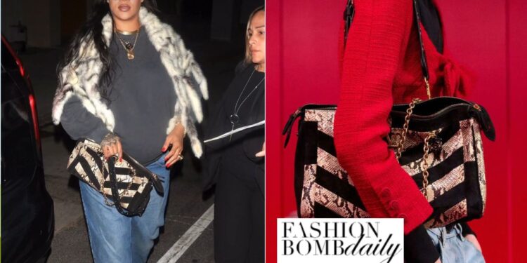 Rihanna Was Captured Dining at Giorgio Baldi in an Archive Vintage Fur Store with Bomb Valentino Accessories