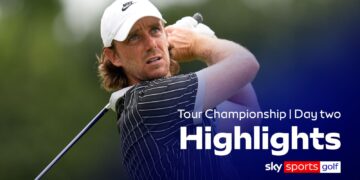 Fleetwood in joint-lead of the Tour Championship after second round