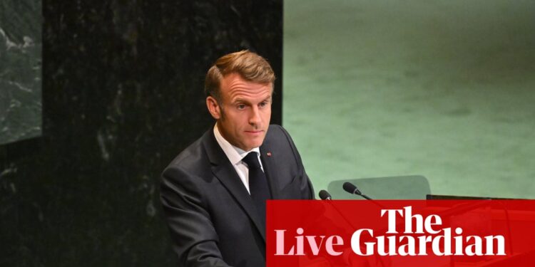 France recognises state of Palestine, Macron tells UN; Abbas says Hamas must ‘surrender their weapons’ – Middle East crisis live | Palestinian territories