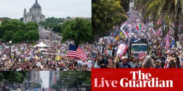 ‘No Kings’ protest live updates: millions expected to gather across the US for anti-Trump protests | Trump administration