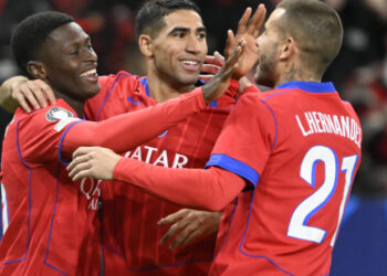 PSG score seven in Leverkusen and take Champions League first place