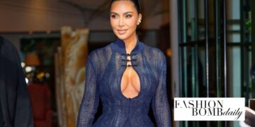 Kim Kardashian Stuns in a Midnight Blue Christian Dior SS99 by John Galliano Look in New York