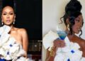 Celebs Love: Keri Hilson and Wendy Osefo Both Spied in a White and Cobalt Blue Atelier Indigo Floral Dress