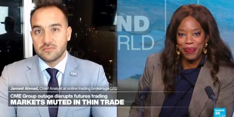 Markets muted in thin trade, hit by data centre glitch