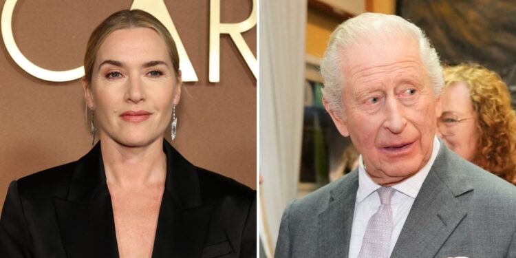 Kate Winslet Recalls Meeting King Charles III in Transparent Lace Look