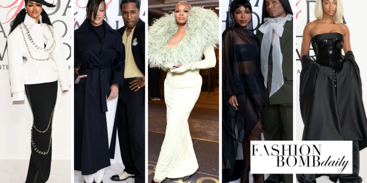 On the Scene at the CFDA Awards: Rihanna and A$AP Rocky in Alaia and Chanel, Fashion Bomb CEO Claire Sulmers in a Mint Boiscamp Dress, Teyana Taylor in a Structured Thom Browne Look + More!