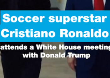 Cristiano Ronaldo attends White House meeting and dinner with Donald Trump