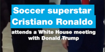 Cristiano Ronaldo attends White House meeting and dinner with Donald Trump