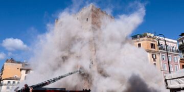 Torre dei Conti: Worker trapped after medieval tower collapses during renovation work in Rome | World News