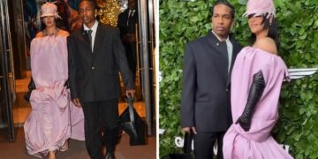 Fashion Bomb Couple: A$AP Rocky & Rihanna Step out to the Gotham Awards in a Black Chanel Suit and a Pink Off-the-Shoulder Balenciaga Gown